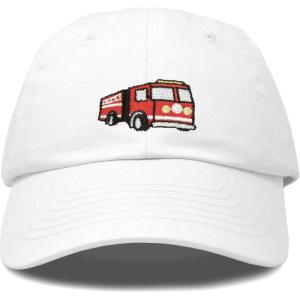 imageDALIX Firetruck Hat Kids Boys Girls Fire Truck Baseball CapWhite