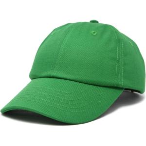 imageDALIX Youth Childrens Cotton Cap Plain Hat Black Khaki Navy Pink Red WhiteKelly Green