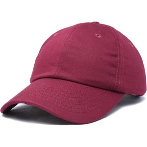 imageDALIX Youth Childrens Cotton Cap Plain Hat Black Khaki Navy Pink Red WhiteMaroon