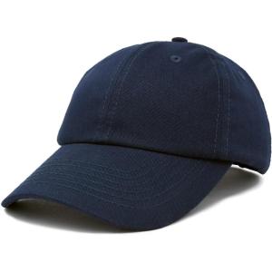 imageDALIX Youth Childrens Cotton Cap Plain Hat Black Khaki Navy Pink Red WhiteNavy Blue