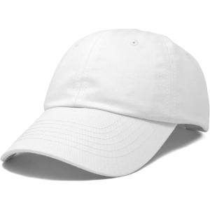 imageDALIX Youth Childrens Cotton Cap Plain Hat Black Khaki Navy Pink Red WhiteWhite