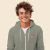 imageDALIX Pizza Embroidered Zip Hoodie Fleece Long Sleeve Pocket Warm Soft MensHeather Stone