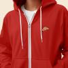 imageDALIX Pizza Embroidered Zip Hoodie Fleece Long Sleeve Pocket Warm Soft MensRed