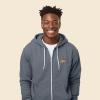 imageDALIX Pizza Embroidered Zip Hoodie Fleece Long Sleeve Pocket Warm Soft MensSteel Blue