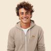imageDALIX Pizza Embroidered Zip Hoodie Fleece Long Sleeve Pocket Warm Soft MensTan
