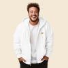imageDALIX Pizza Embroidered Zip Hoodie Fleece Long Sleeve Pocket Warm Soft MensWhite