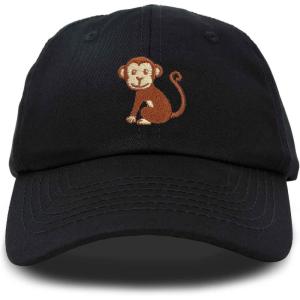 imageDALIX Cute Monkey Kids Hat Embroidered Baseball Cap Girls BoysBlack