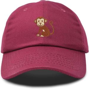 imageDALIX Cute Monkey Kids Hat Embroidered Baseball Cap Girls BoysMaroon