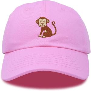 imageDALIX Cute Monkey Kids Hat Embroidered Baseball Cap Girls BoysPink