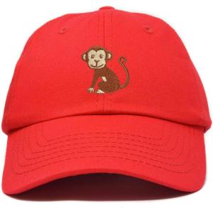 imageDALIX Cute Monkey Kids Hat Embroidered Baseball Cap Girls BoysRed