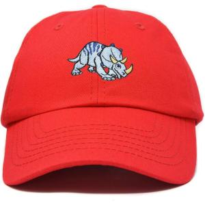imageDALIX Sara The Triceratops Dinosaur Childrens Hat Baseball Cap Girls BoysRed