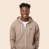imageDALIX Astronaut Embroidered Hoodie Fleece Sweatshirt Zip Front MensTan