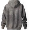 imageDALIX Cappuccino Embroidered Fleece Hoodie Mineral Wash Long Sleeve Sweatshirt MensGray