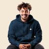 imageDALIX Cappuccino Embroidered Fleece Hoodie Mineral Wash Long Sleeve Sweatshirt MensNavy Blue