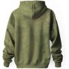 imageDALIX Cappuccino Embroidered Fleece Hoodie Mineral Wash Long Sleeve Sweatshirt MensOlive