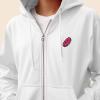 imageDALIX Donut Embroidered Hoodie Fleece Sweatshirt Zip Front MensWhite