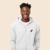 imageDALIX Donut Embroidered Hoodie Fleece Sweatshirt Zip Front MensWhite