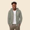 imageDALIX Flamingo Embroidered Zip Hoodie Fleece Long Sleeve Pocket Warm Soft MensHeather Stone