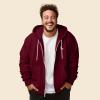 imageDALIX Flamingo Embroidered Zip Hoodie Fleece Long Sleeve Pocket Warm Soft MensMaroon
