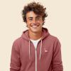 imageDALIX Flamingo Embroidered Zip Hoodie Fleece Long Sleeve Pocket Warm Soft MensMauve