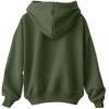 imageDALIX Flamingo Embroidered Zip Hoodie Fleece Long Sleeve Pocket Warm Soft MensMilitary Green