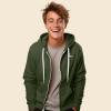 imageDALIX Flamingo Embroidered Zip Hoodie Fleece Long Sleeve Pocket Warm Soft MensMilitary Green