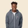 imageDALIX Flamingo Embroidered Zip Hoodie Fleece Long Sleeve Pocket Warm Soft MensSteel Blue