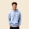 imageDALIX Rainbow Embroidered Fleece Zip Hoodie Cold Fall Winter MensLight Blue
