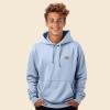 imageDALIX Rainbow Embroidered Fleece Zip Hoodie Cold Fall Winter MensLight Blue