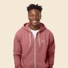 imageDALIX Smile Face Embroidered Zip Hoodie Fleece Long Sleeve Pocket Warm Soft MensMauve