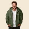 imageDALIX Smile Face Embroidered Zip Hoodie Fleece Long Sleeve Pocket Warm Soft MensMilitary Green