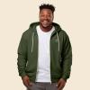 imageDALIX Smile Face Embroidered Zip Hoodie Fleece Long Sleeve Pocket Warm Soft MensMilitary Green
