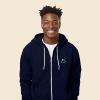 imageDALIX Smile Face Embroidered Zip Hoodie Fleece Long Sleeve Pocket Warm Soft MensNavy Blue