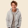 imageDALIX Smile Face Embroidered Zip Hoodie Fleece Long Sleeve Pocket Warm Soft MensSilver