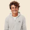 imageDALIX Smile Face Embroidered Zip Hoodie Fleece Long Sleeve Pocket Warm Soft MensSilver