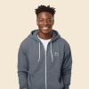 imageDALIX Smile Face Embroidered Zip Hoodie Fleece Long Sleeve Pocket Warm Soft MensSteel Blue
