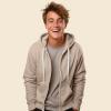 imageDALIX Smile Face Embroidered Zip Hoodie Fleece Long Sleeve Pocket Warm Soft MensTan