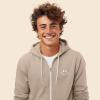 imageDALIX Smile Face Embroidered Zip Hoodie Fleece Long Sleeve Pocket Warm Soft MensTan