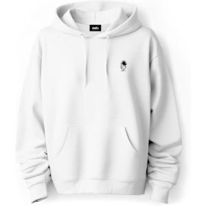 imageDALIX Astronaut Embroidered Fleece Zip Hoodie Cold Fall Winter MensWhite