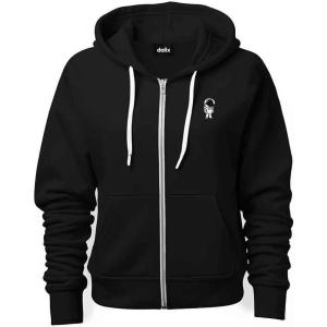 imageDALIX Astronaut Embroidered Hoodie Fleece Sweatshirt Zip Front MensBlack