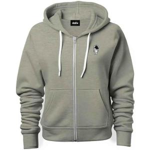 imageDALIX Astronaut Embroidered Hoodie Fleece Sweatshirt Zip Front MensHeather Stone