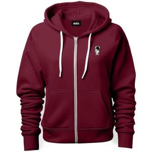 imageDALIX Astronaut Embroidered Hoodie Fleece Sweatshirt Zip Front MensMaroon