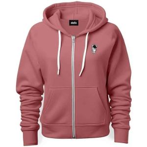imageDALIX Astronaut Embroidered Hoodie Fleece Sweatshirt Zip Front MensMauve
