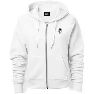 imageDALIX Astronaut Embroidered Hoodie Fleece Sweatshirt Zip Front MensWhite