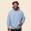 imageDALIX Alien Embroidered Fleece Zip Hoodie Cold Fall Winter MensLight Blue