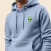 imageDALIX Alien Embroidered Fleece Zip Hoodie Cold Fall Winter MensLight Blue