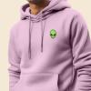 imageDALIX Alien Embroidered Fleece Zip Hoodie Cold Fall Winter MensLight Pink