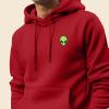 imageDALIX Alien Embroidered Fleece Zip Hoodie Cold Fall Winter MensRed