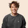 imageDALIX Fire Glow In The Dark Embroidered Fleece Sweatshirt Pullover MensAsphalt Gray
