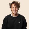 imageDALIX Fire Glow In The Dark Embroidered Fleece Sweatshirt Pullover MensBlack